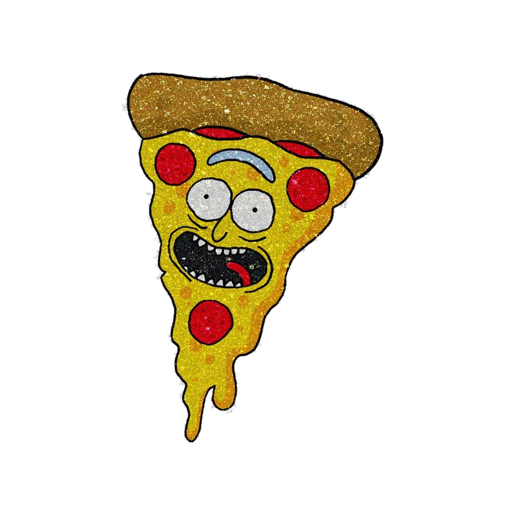 Pizza Rick Glitter Sticker